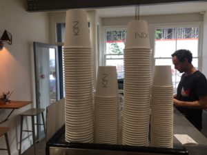 Takeaway cups at Kin